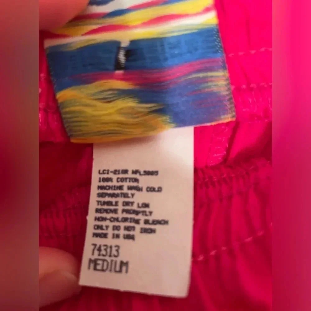 NWT Vintage! 80s / 90s Sears "Beached" Pink Wide Leg Cotton Pants, Med Throwback - Picture 4 of 7